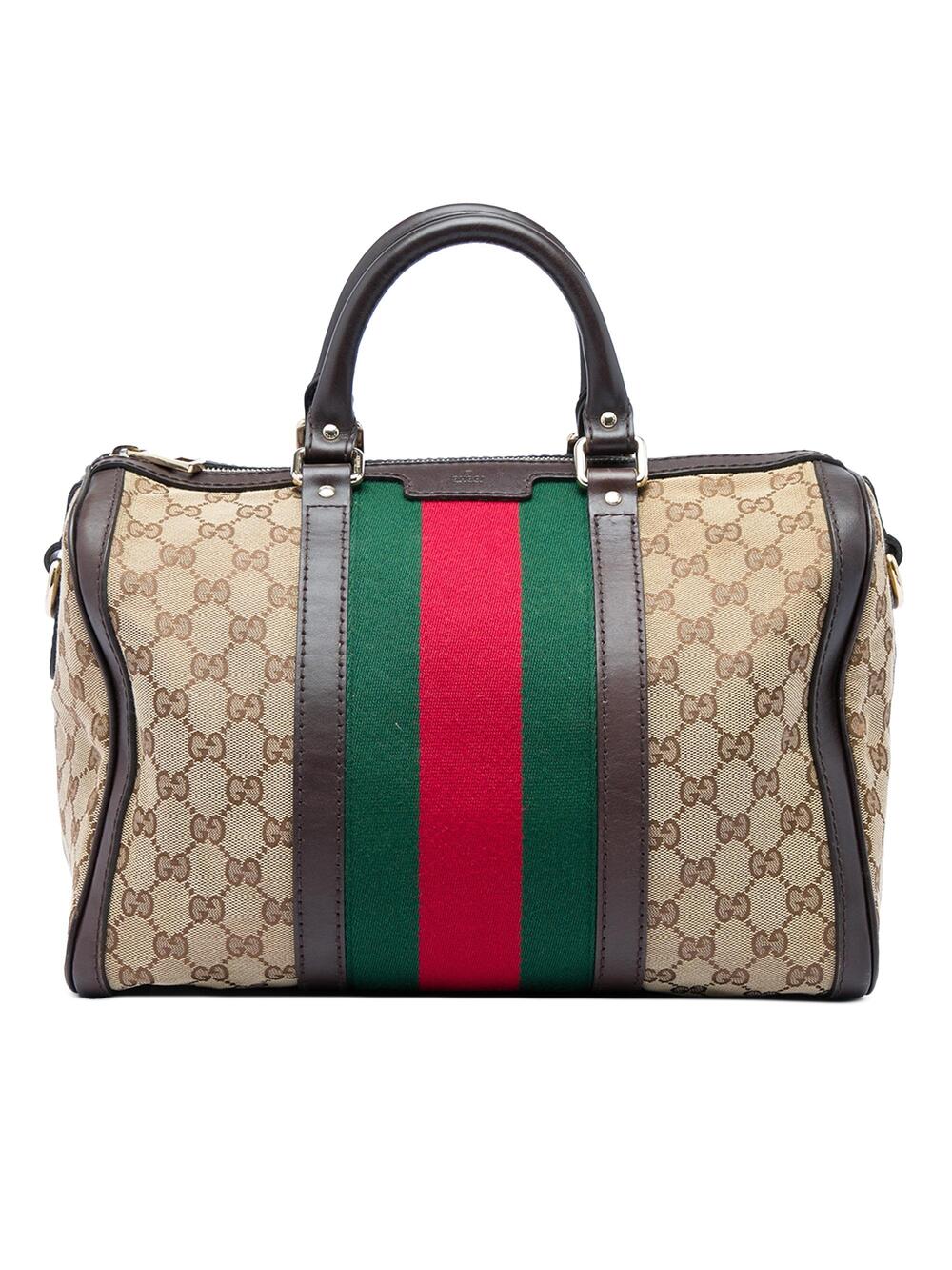 Gucci Vintage Web Boston Bag Gg Canvas #341011G11B